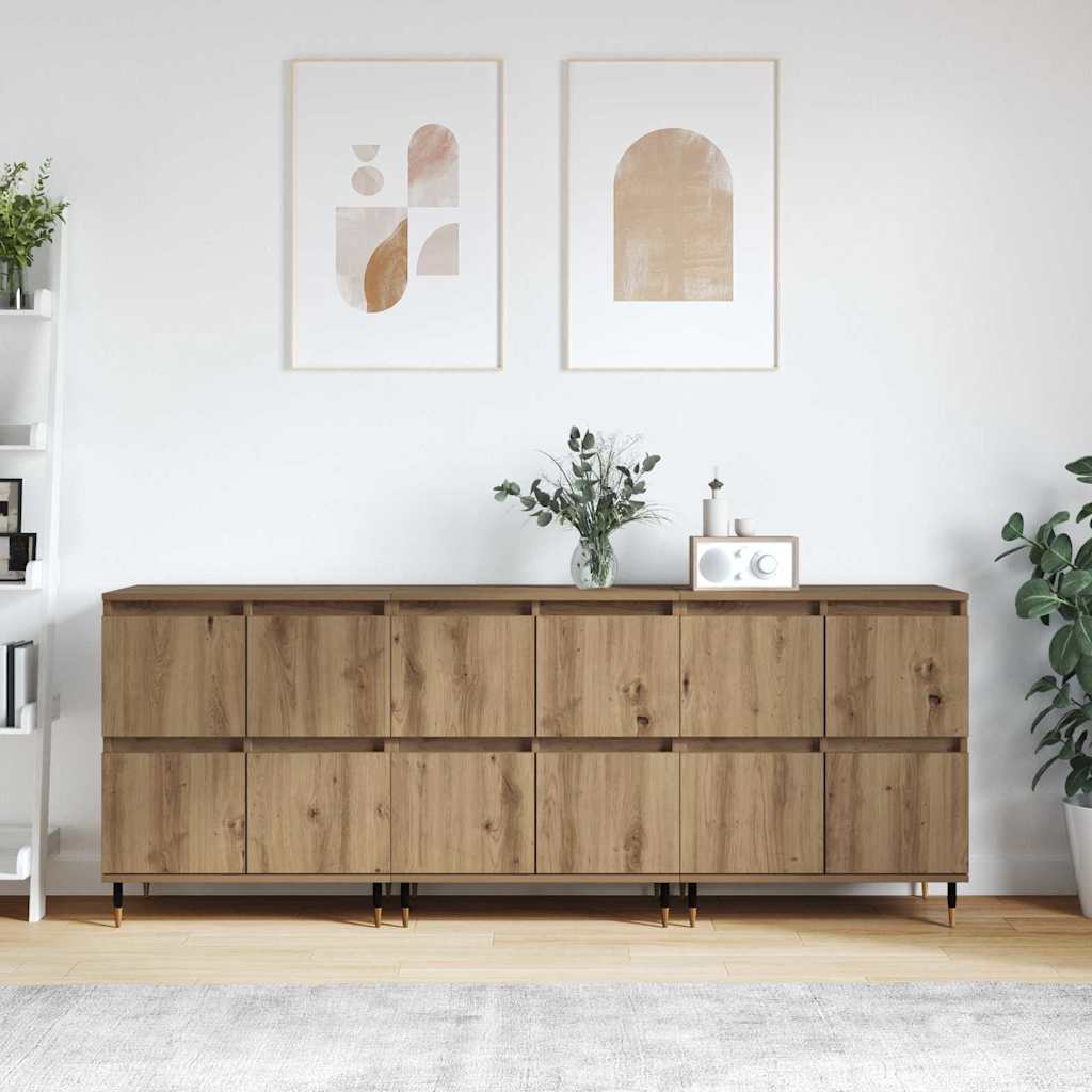 Buffets 3 pcs chêne artisanal 180 x 35 x 70 cm - XIOS