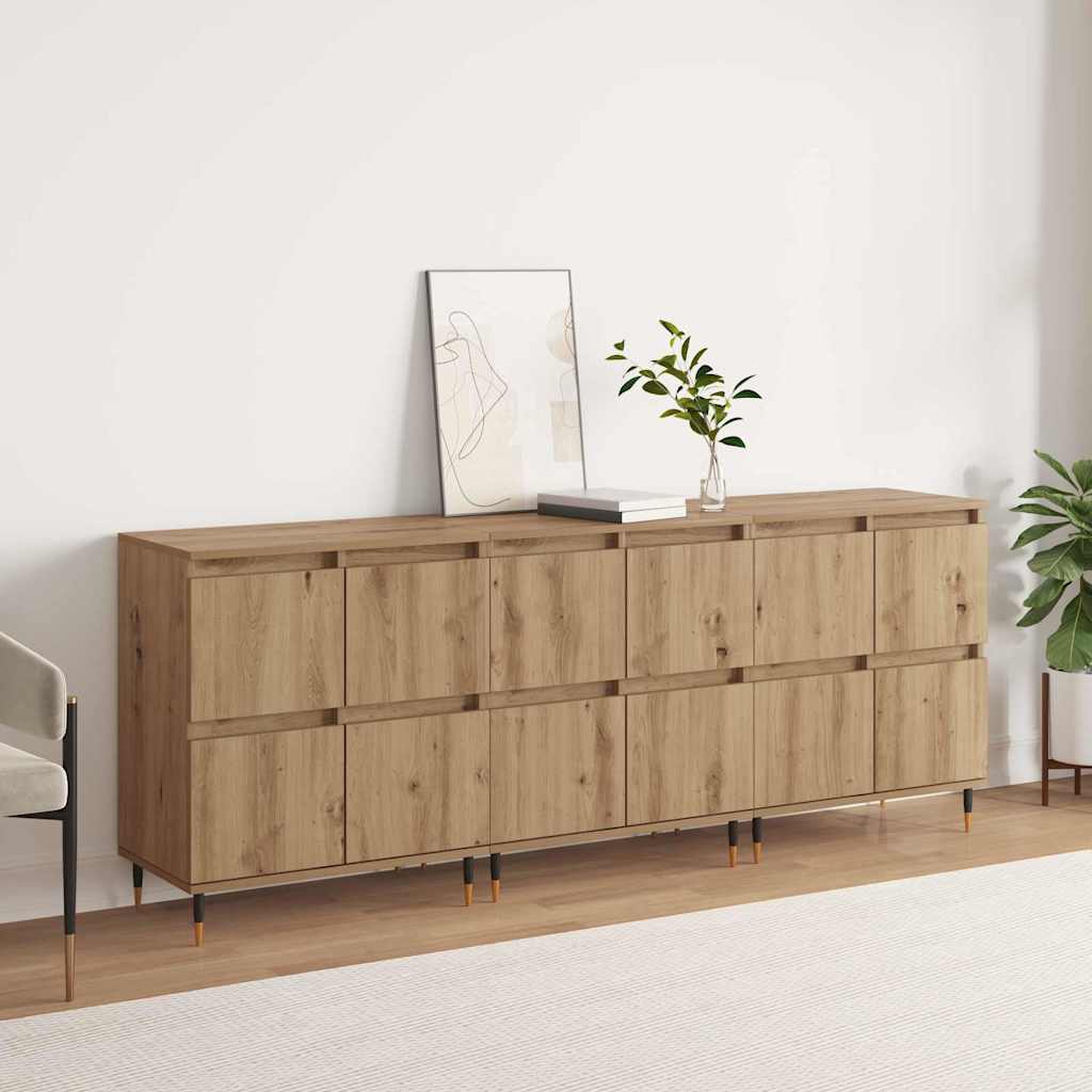 Buffets 3 pcs chêne artisanal 180 x 35 x 70 cm - XIOS