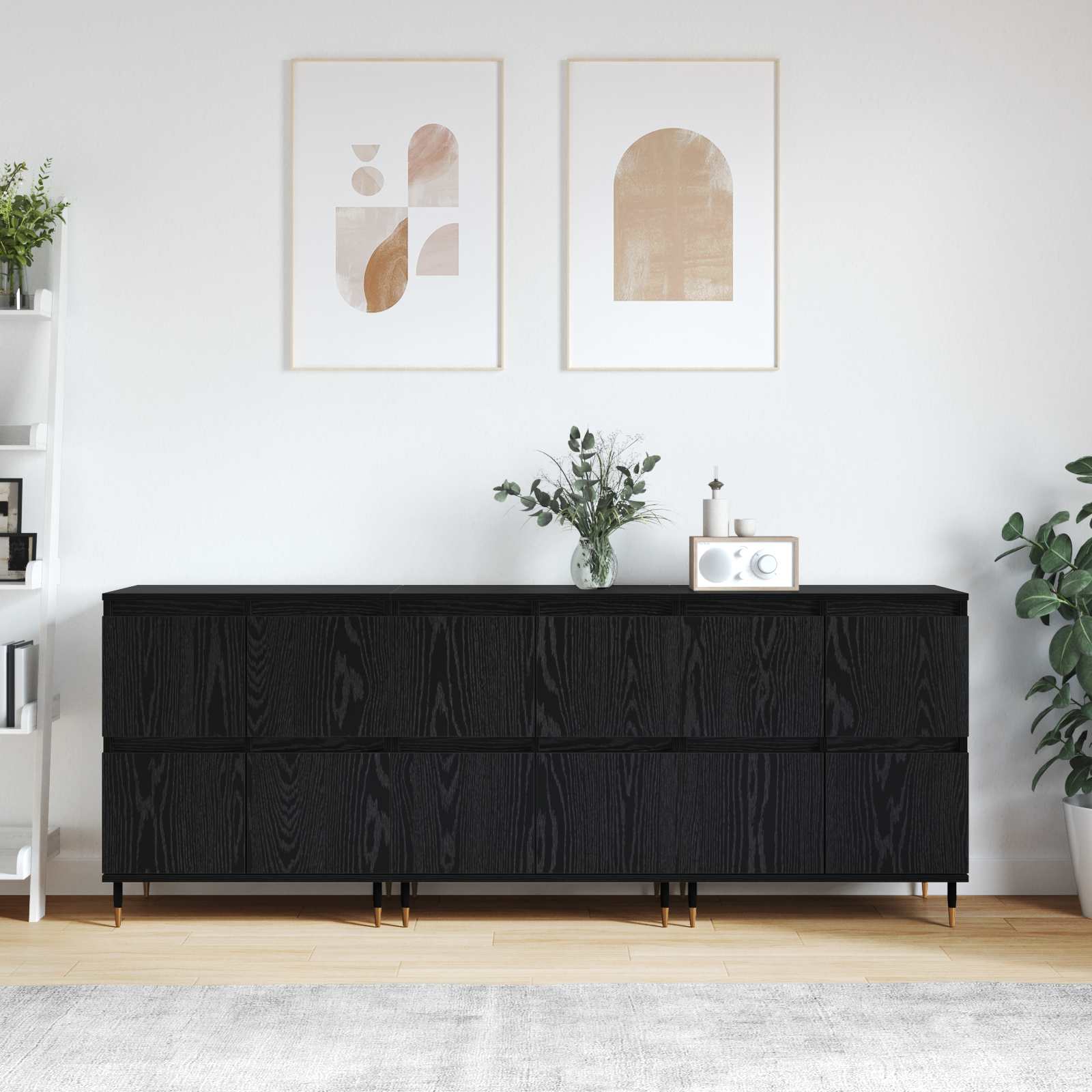 Armoire de rangement 3 pcs Chêne noir 60 x 35 x 70 cm - XIOS