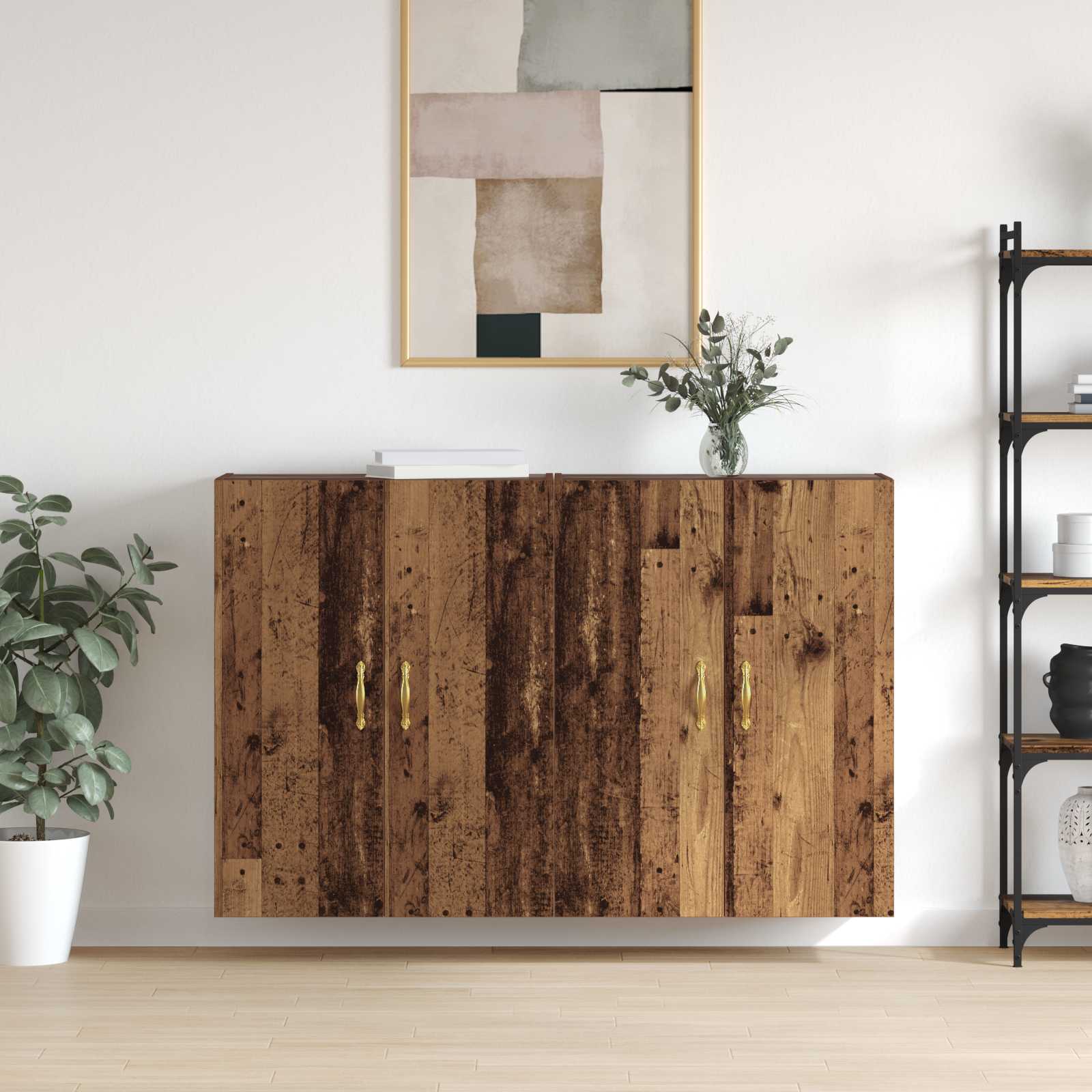 Armoire Murale 2 pcs Bois ancien 69,5 x 34 x 90 cm - XIOS