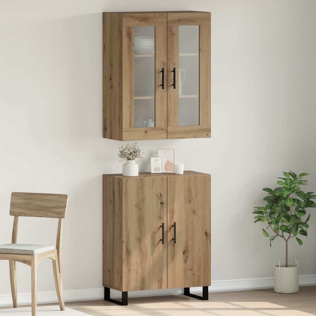 Haut Armoire Montage mural chêne artisanal 69,5 x 34 x 90 cm - XIOS