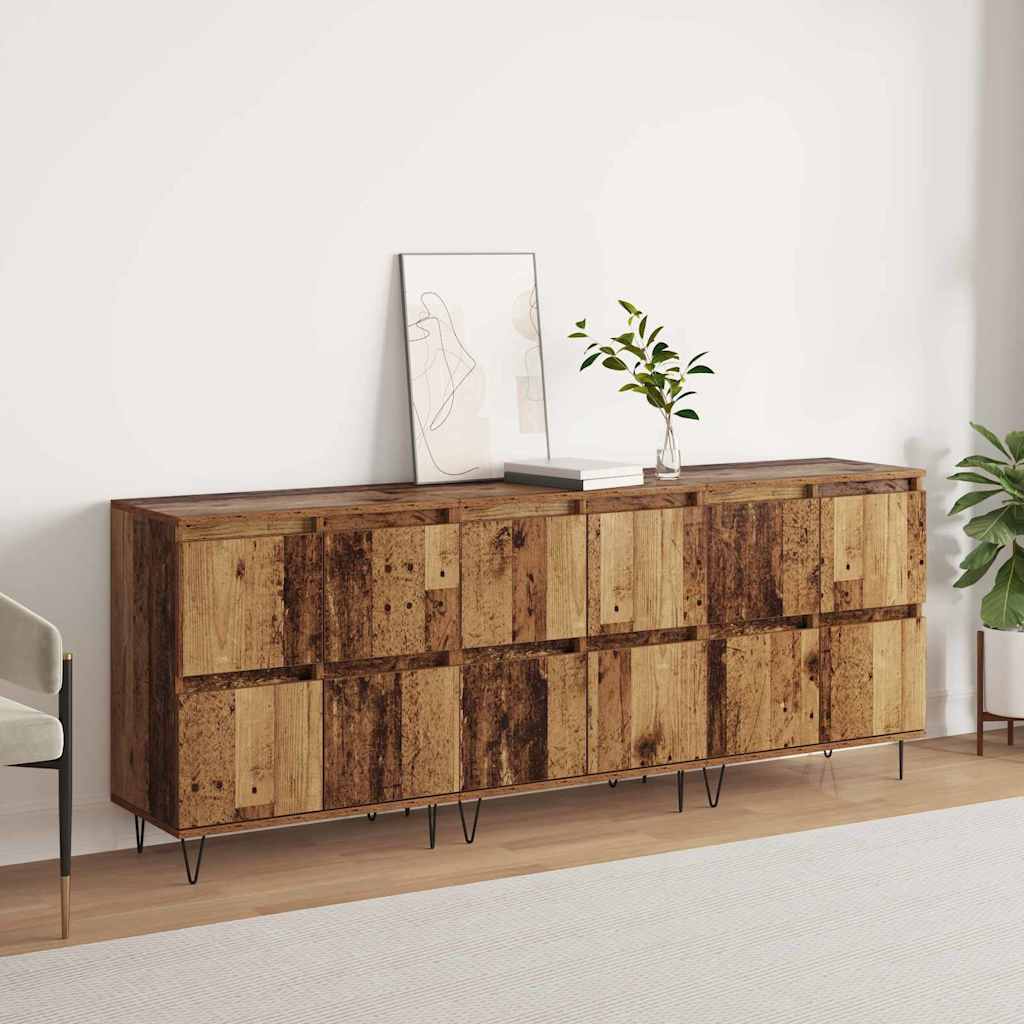 Buffets 3 pcs Bois ancien 180 x 35 x 70 cm Bois d'ingénierie - XIOS