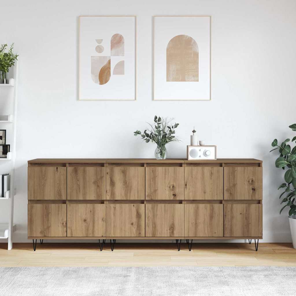Buffets 3 pcs chêne artisanal 180 x 35 x 70 cm - XIOS