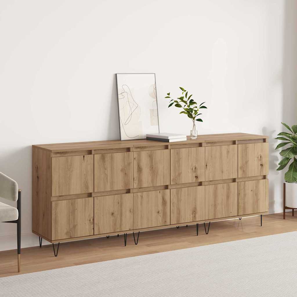 Buffets 3 pcs chêne artisanal 180 x 35 x 70 cm - XIOS