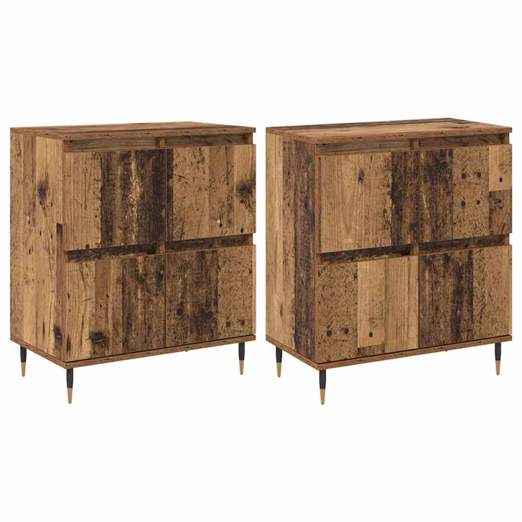 Buffets 2 pcs Bois ancien 120 x 35 x 70 cm Bois d'ingénierie - XIOS