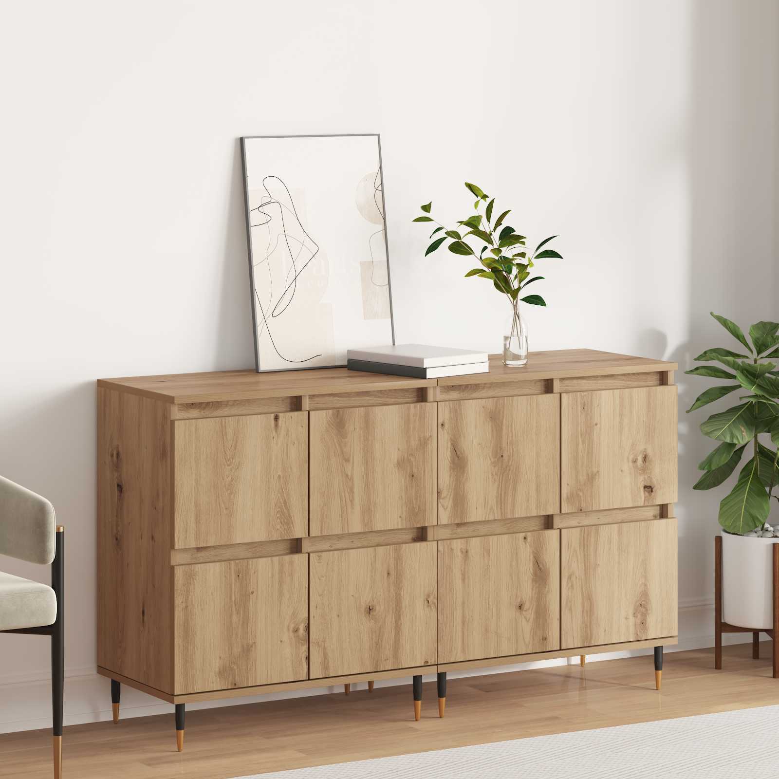 Armoire de rangement 2 pcs Chêne artisanal 60 x 35 x 70 cm - XIOS