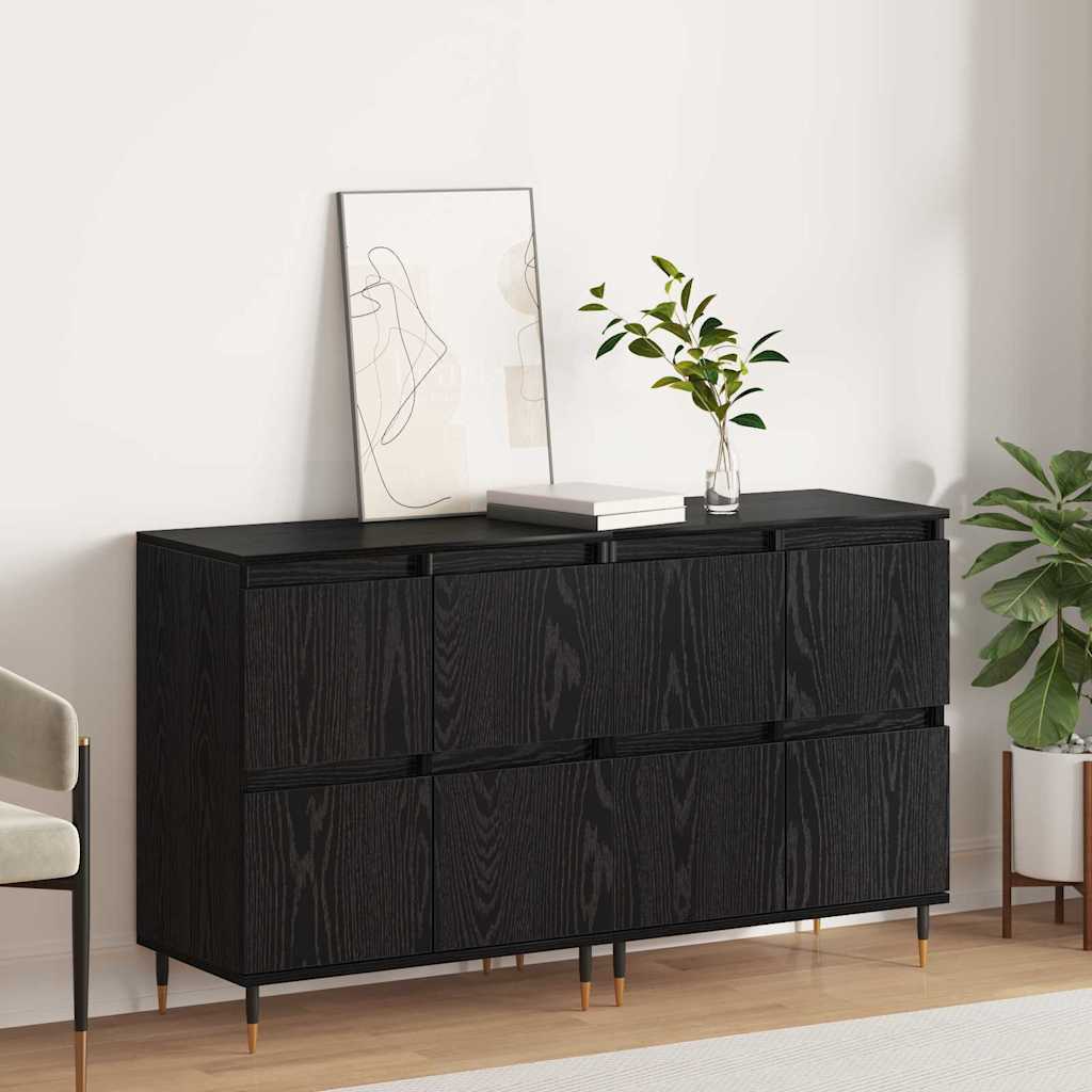 Buffets 2 pcs Chêne noir 120 x 35 x 70 cm Bois d'ingénierie - XIOS