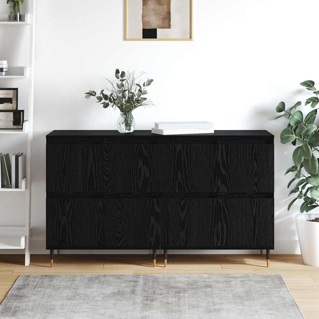 Buffets 2 pcs Chêne noir 120 x 35 x 70 cm Bois d'ingénierie - XIOS