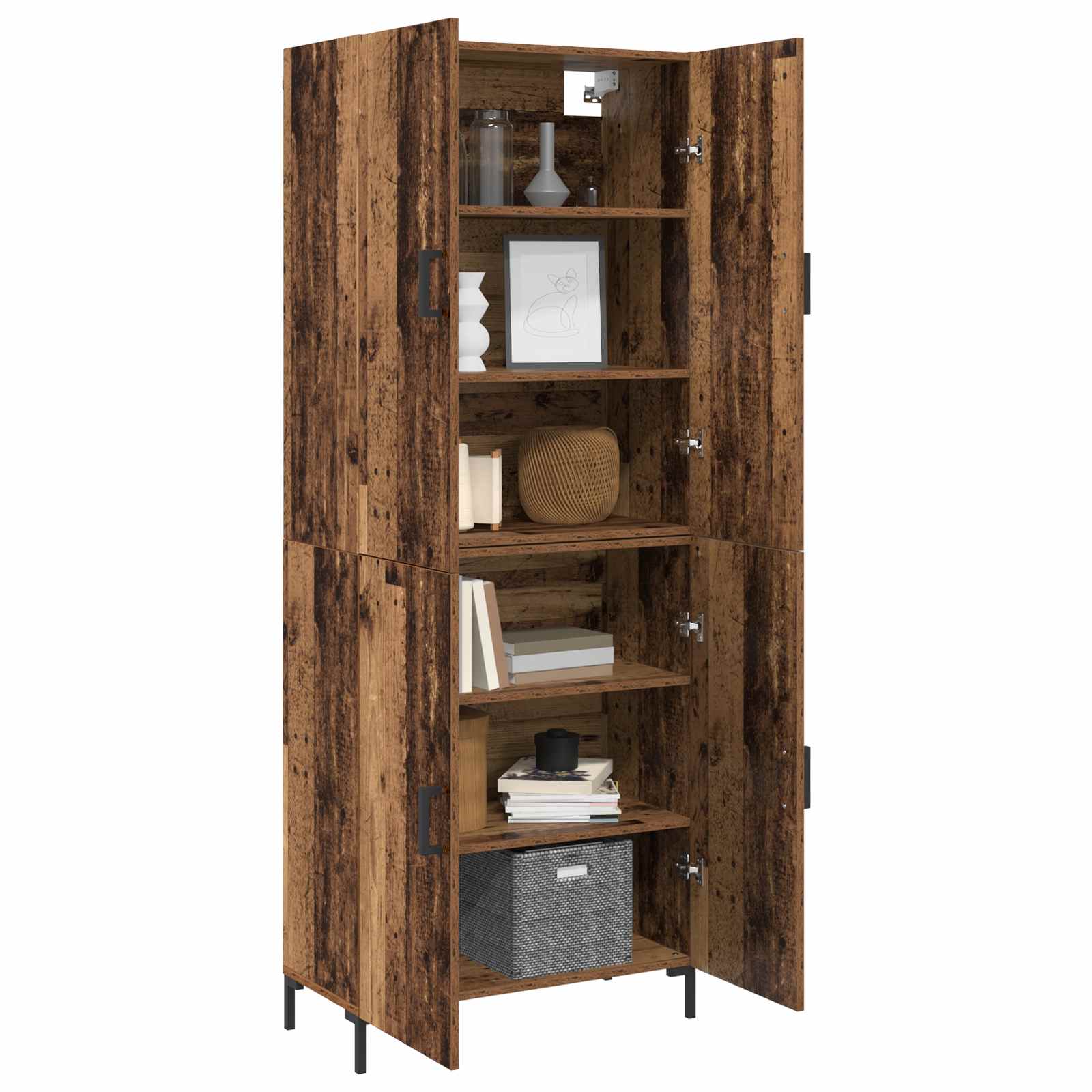 Haut Armoire Bois ancien 69,5 x 34 x 180 cm Bois d'ingénierie - XIOS