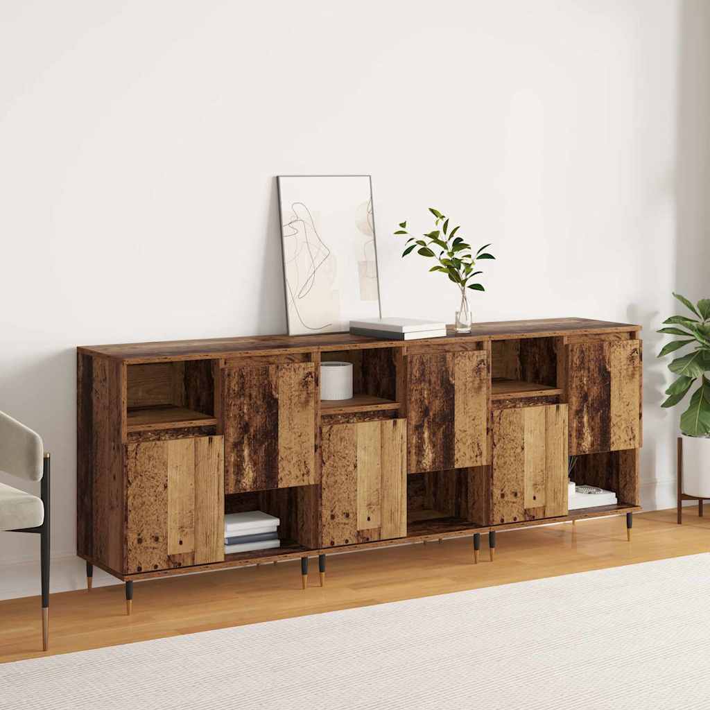Buffets 3 pcs Bois ancien 180 x 35 x 70 cm Bois d'ingénierie - XIOS