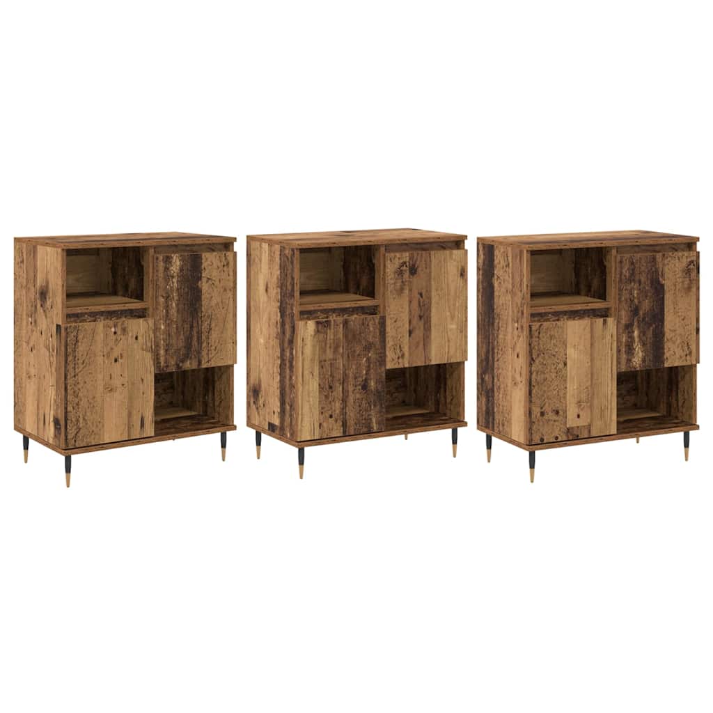 Buffets 3 pcs Bois ancien 180 x 35 x 70 cm Bois d'ingénierie - XIOS