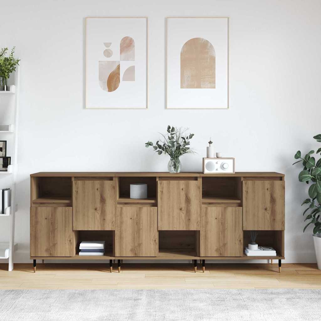 Buffets 3 pcs chêne artisanal 180 x 35 x 70 cm - XIOS