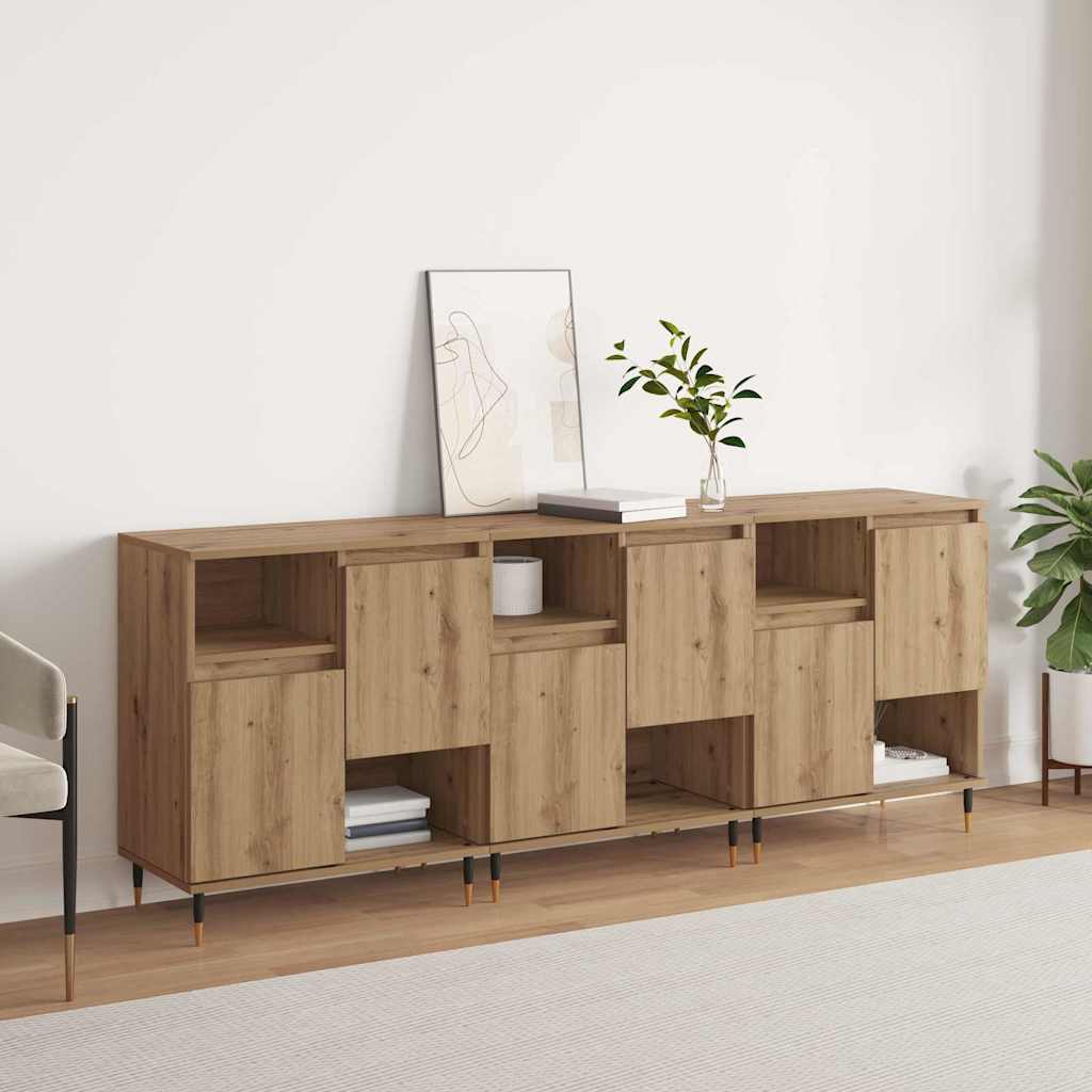Buffets 3 pcs chêne artisanal 180 x 35 x 70 cm - XIOS