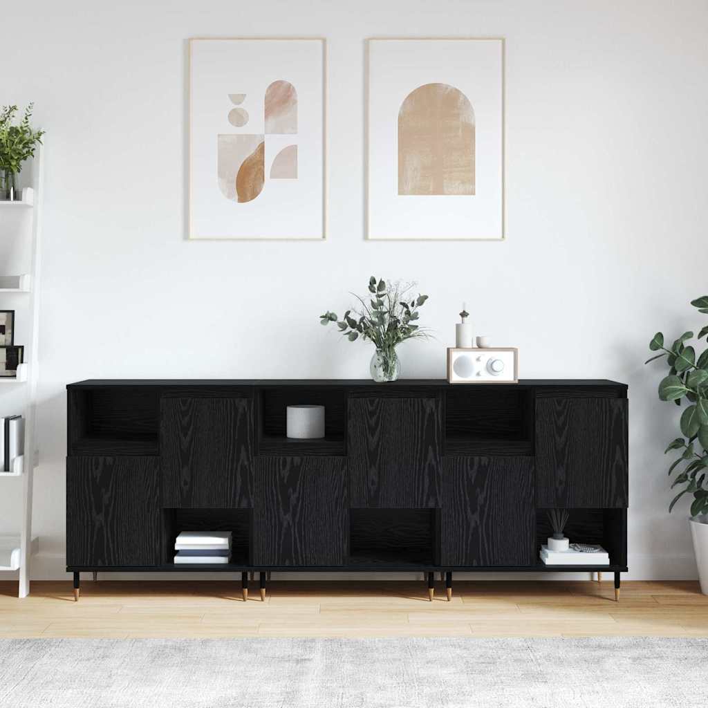 Buffets 3 pcs Chêne noir 180 x 35 x 70 cm Bois d'ingénierie - XIOS