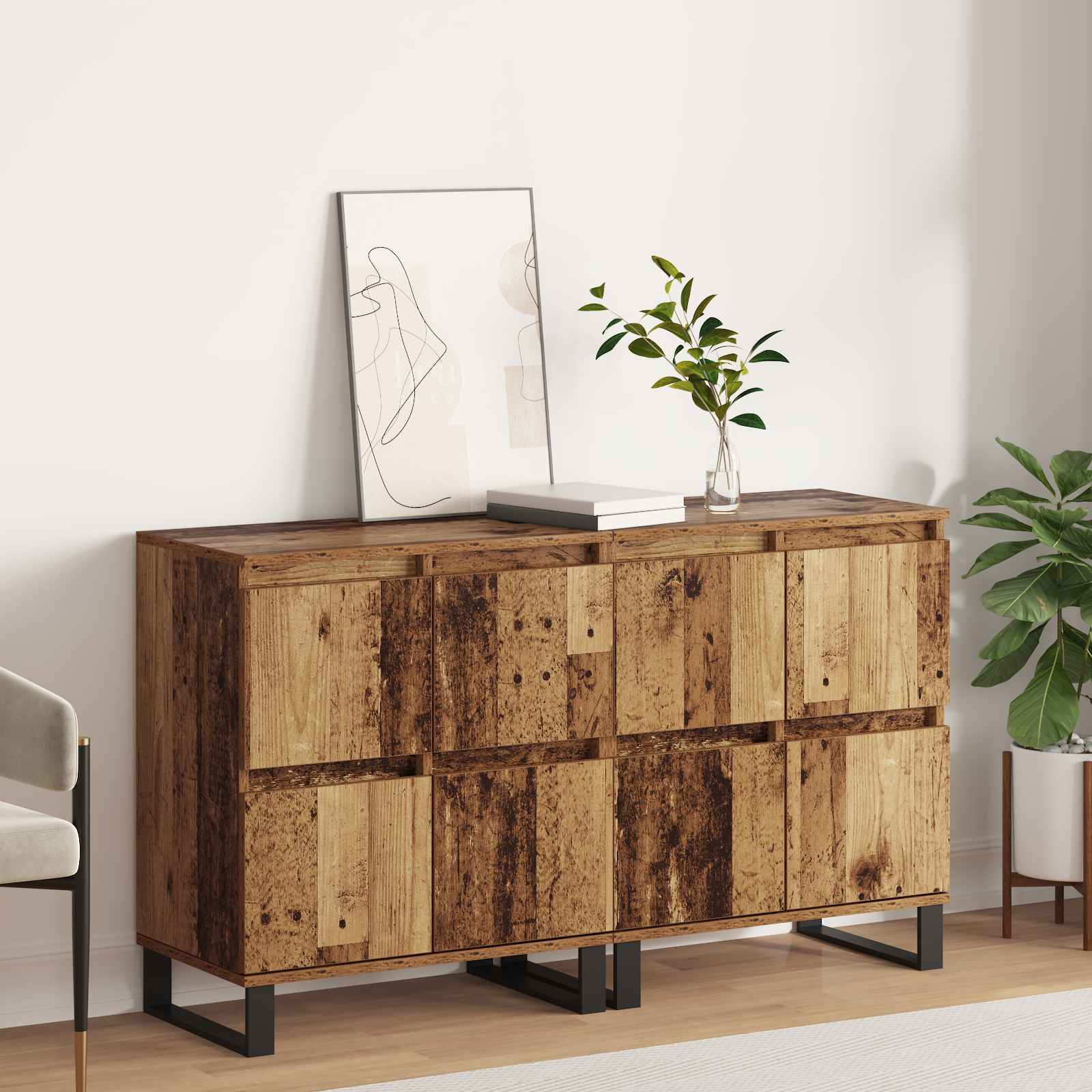 Buffet 2 pcs Bois ancien 60 x 35 x 70 cm - XIOS