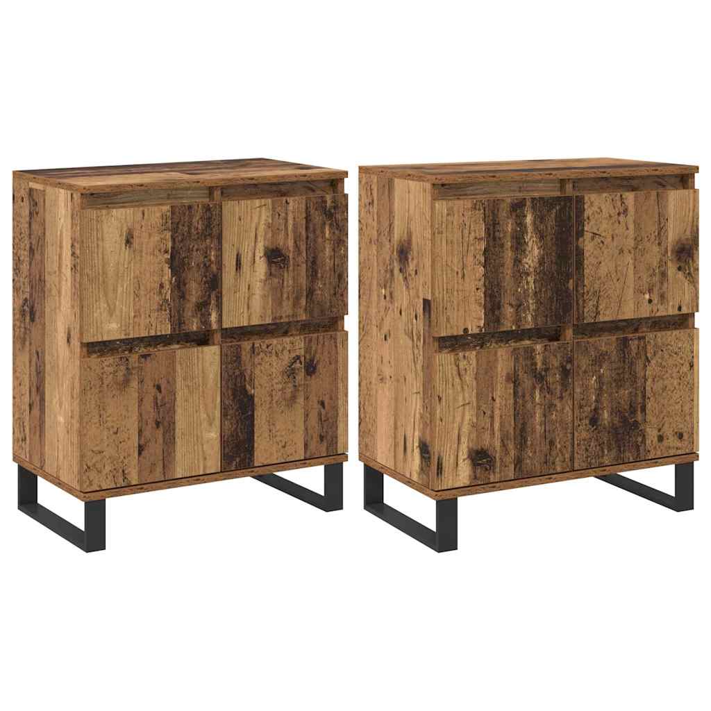 Buffets 2 pcs Bois ancien 120 x 35 x 70 cm Bois d'ingénierie - XIOS