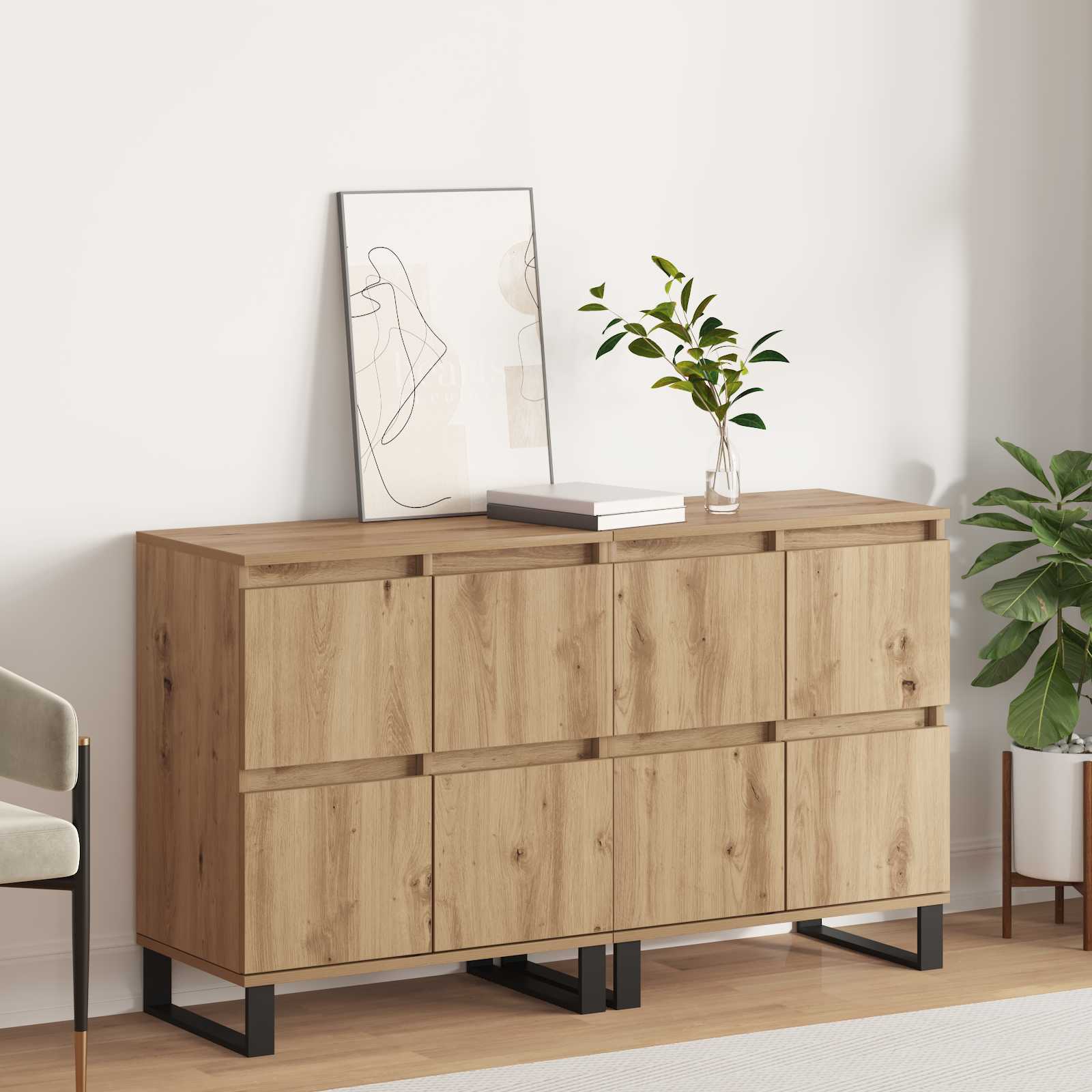 Buffet 2 pcs Chêne artisanal 60 x 35 x 70 cm - XIOS