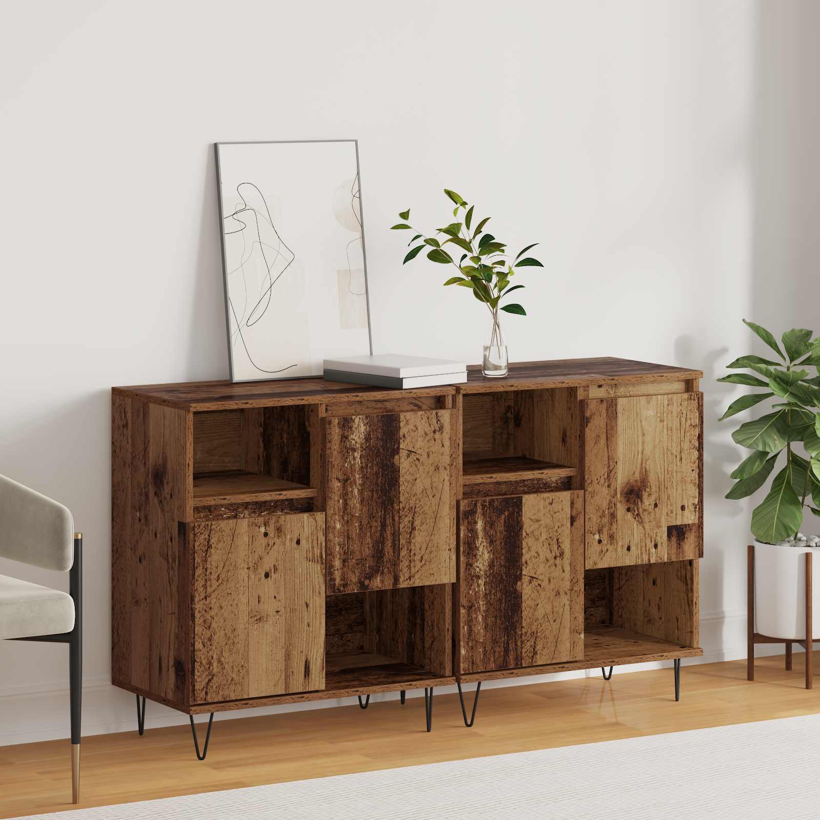 Buffet 2 pcs Bois ancien 60 x 35 x 70 cm - XIOS