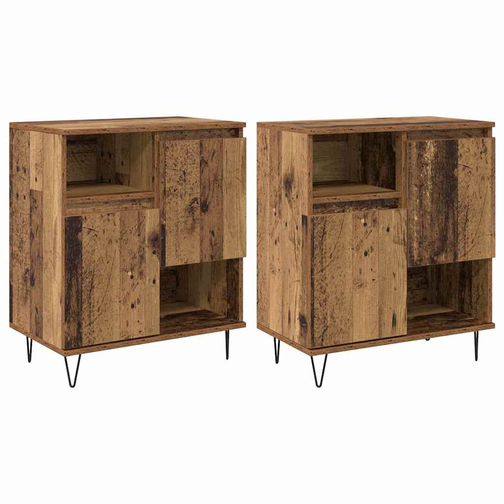 Buffets 2 pcs Bois ancien 120 x 35 x 70 cm Bois d'ingénierie - XIOS