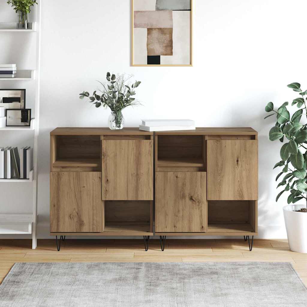 Buffets 2 pcs chêne artisanal 120 x 35 x 70 cm - XIOS