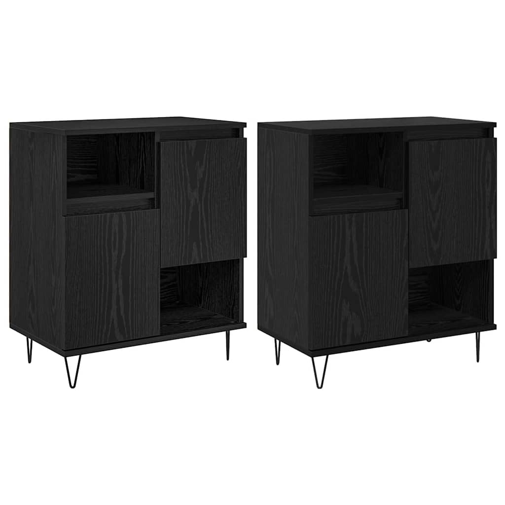 Buffets 2 pcs Chêne noir 120 x 35 x 70 cm Bois d'ingénierie - XIOS