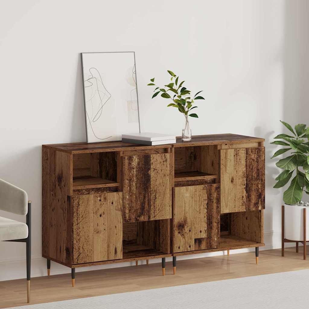Buffets 2 pcs Bois ancien 120 x 35 x 70 cm Bois d'ingénierie - XIOS