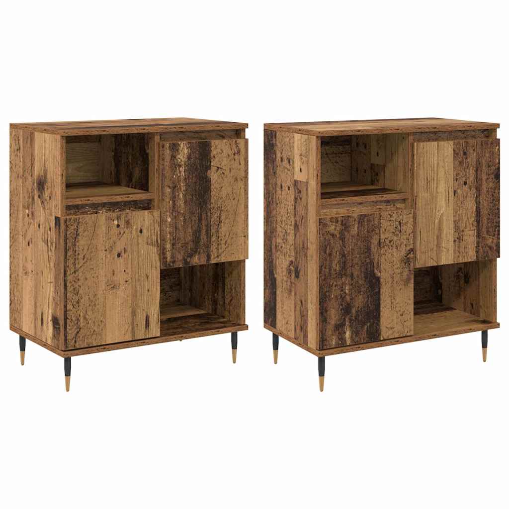 Buffets 2 pcs Bois ancien 120 x 35 x 70 cm Bois d'ingénierie - XIOS