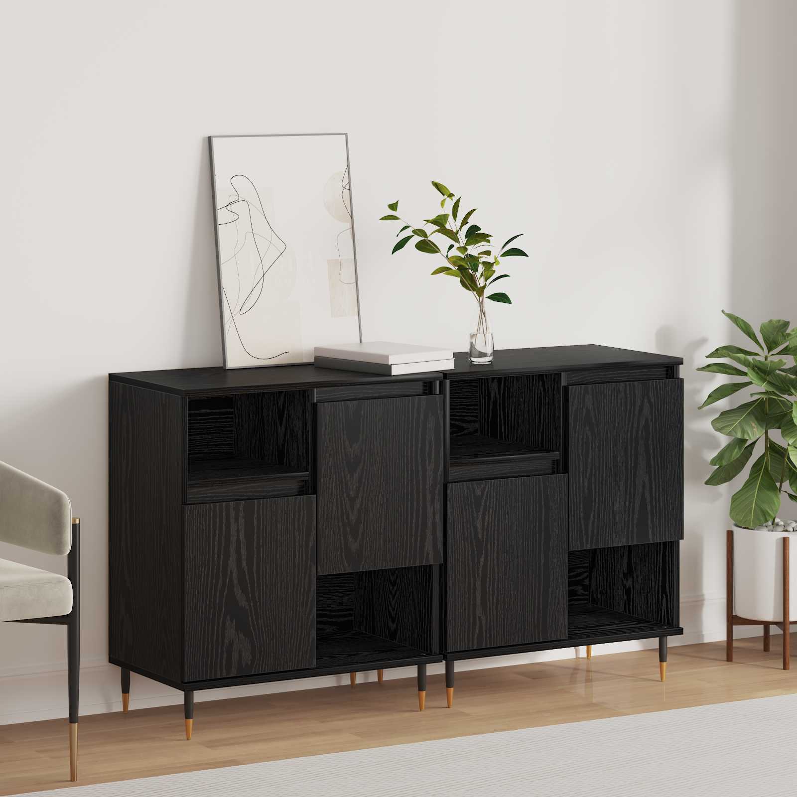 Buffets 2 pcs Chêne noir - XIOS