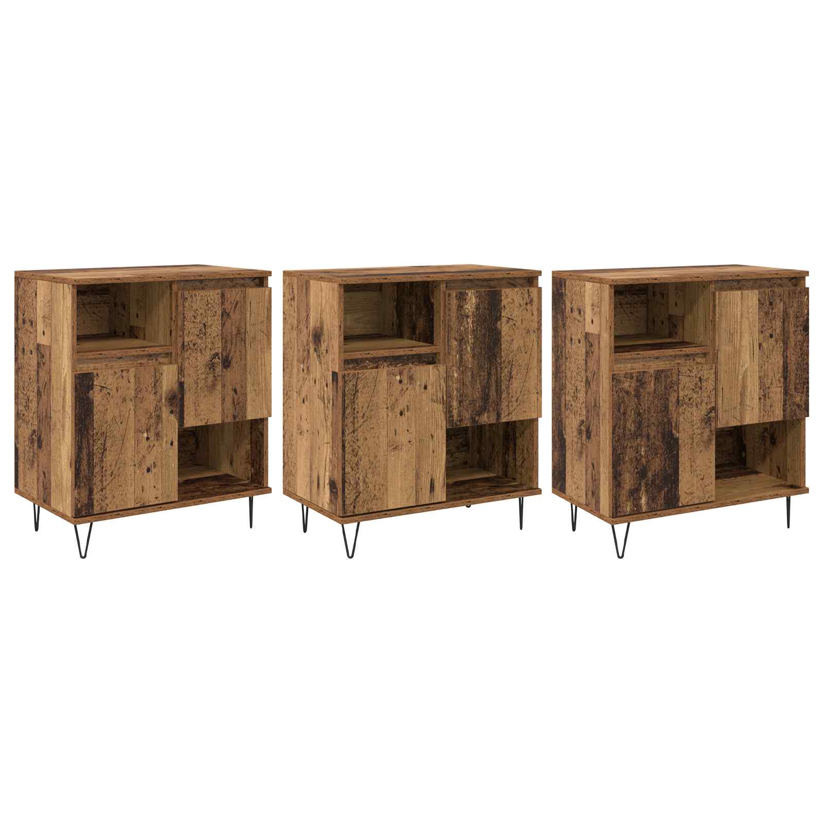 Buffet 3 pc Bois ancien 60 x 35 x 70 cm - XIOS