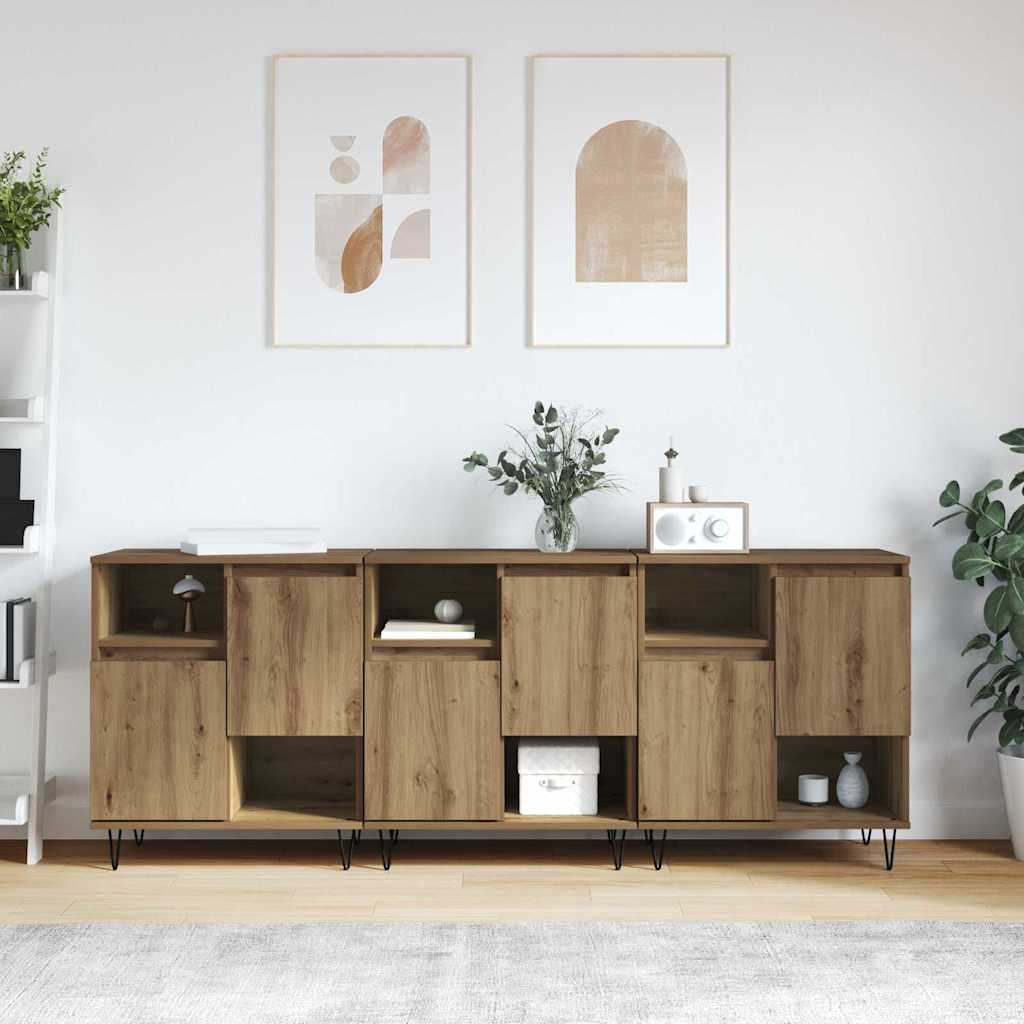 Buffets 3 pcs chêne artisanal 180 x 35 x 70 cm - XIOS