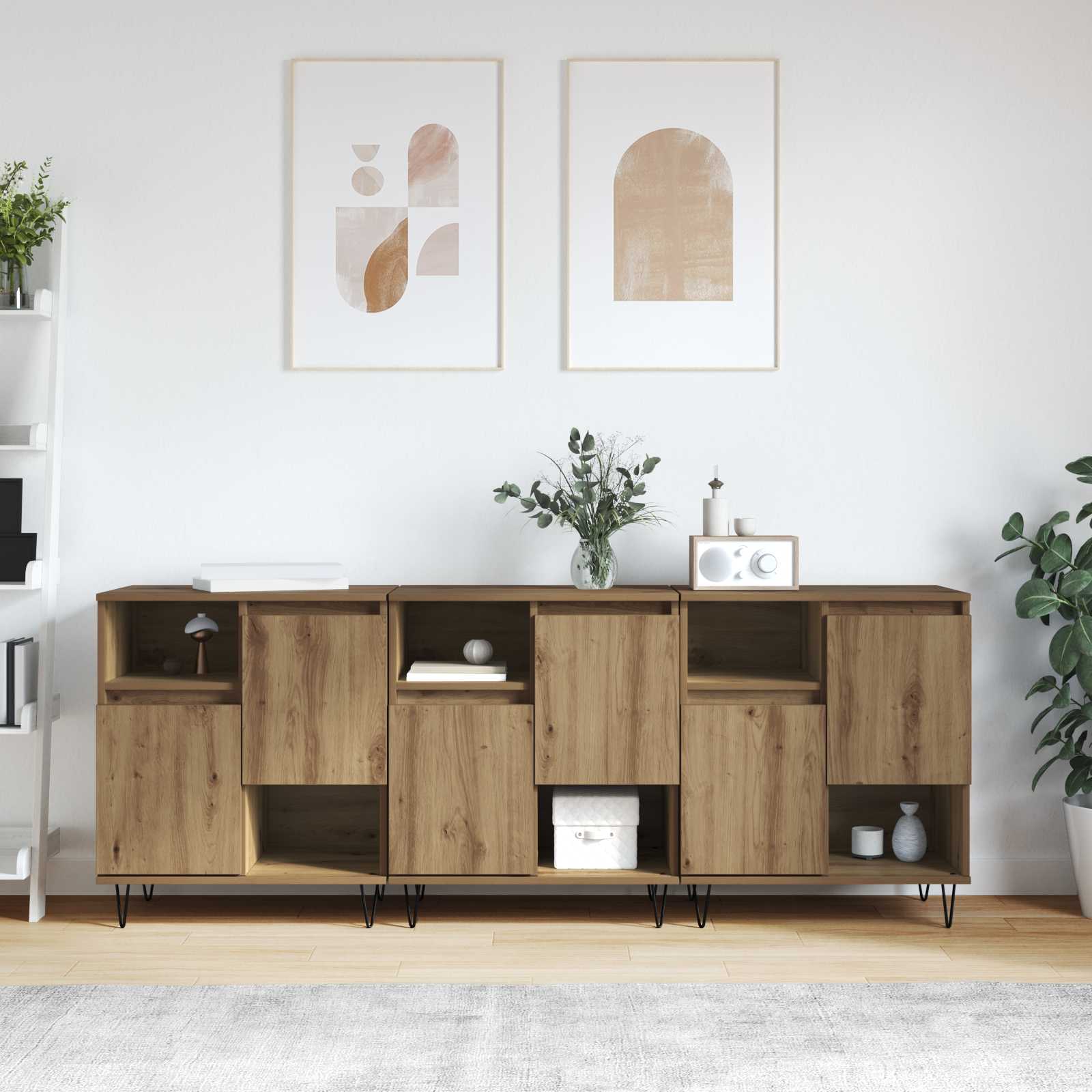 Buffet 3 pcs Chêne artisanal 60 x 35 x 70 cm - XIOS