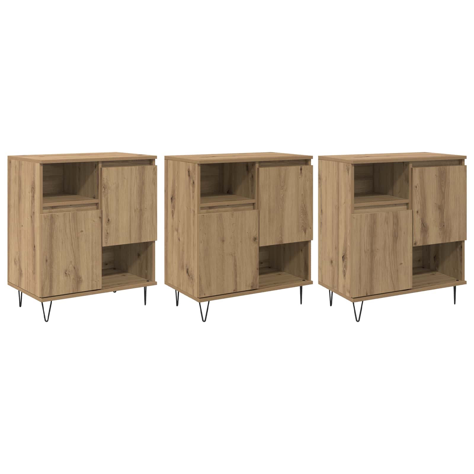 Buffet 3 pcs Chêne artisanal 60 x 35 x 70 cm - XIOS