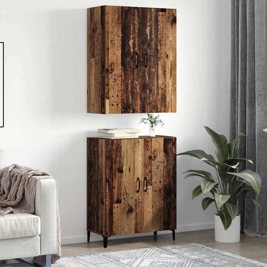 Haut Armoire 2 pcs Bois ancien 69,5 x 34 x 180 cm - XIOS