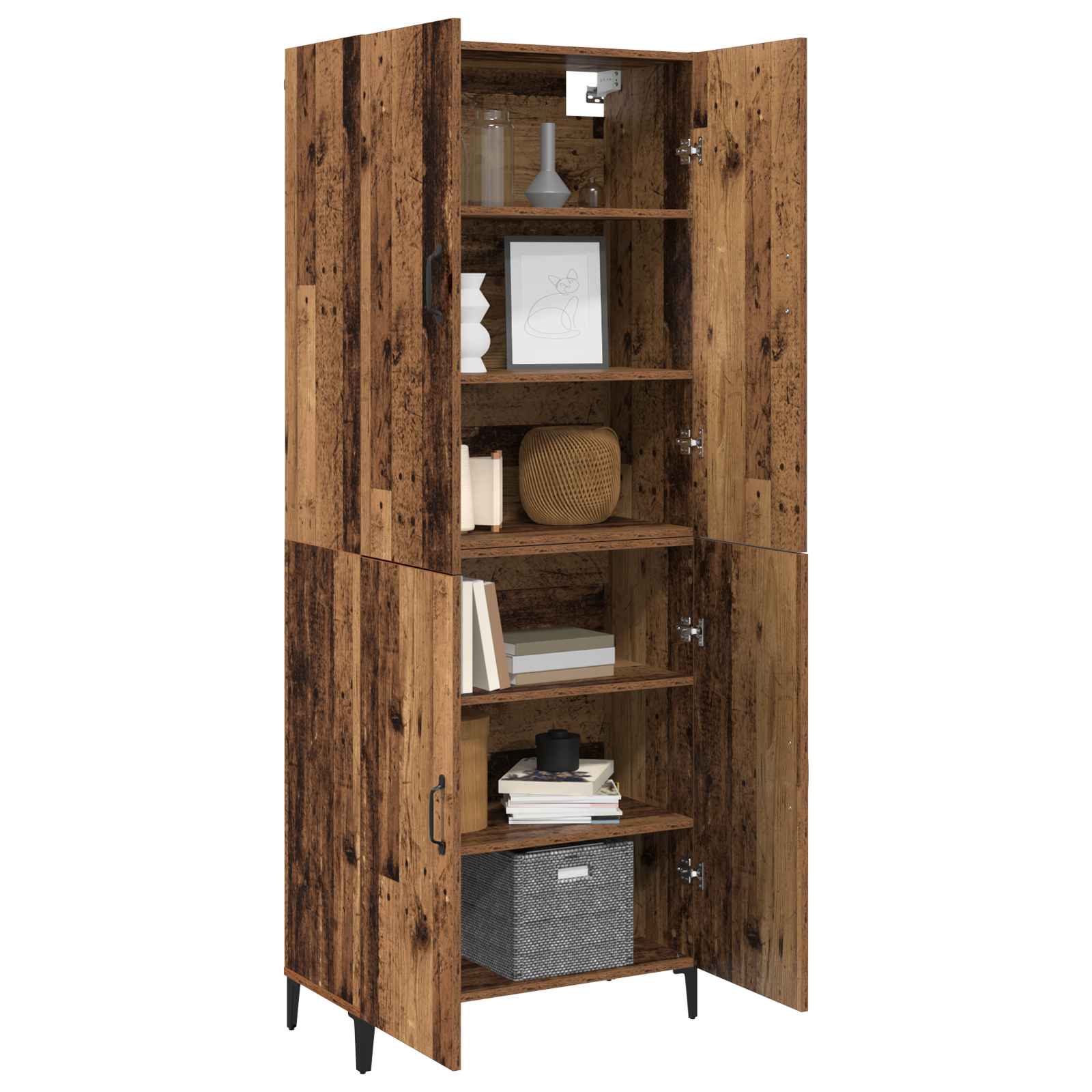 Haut Armoire 2 pcs Bois ancien Bois d'ingénierie - XIOS