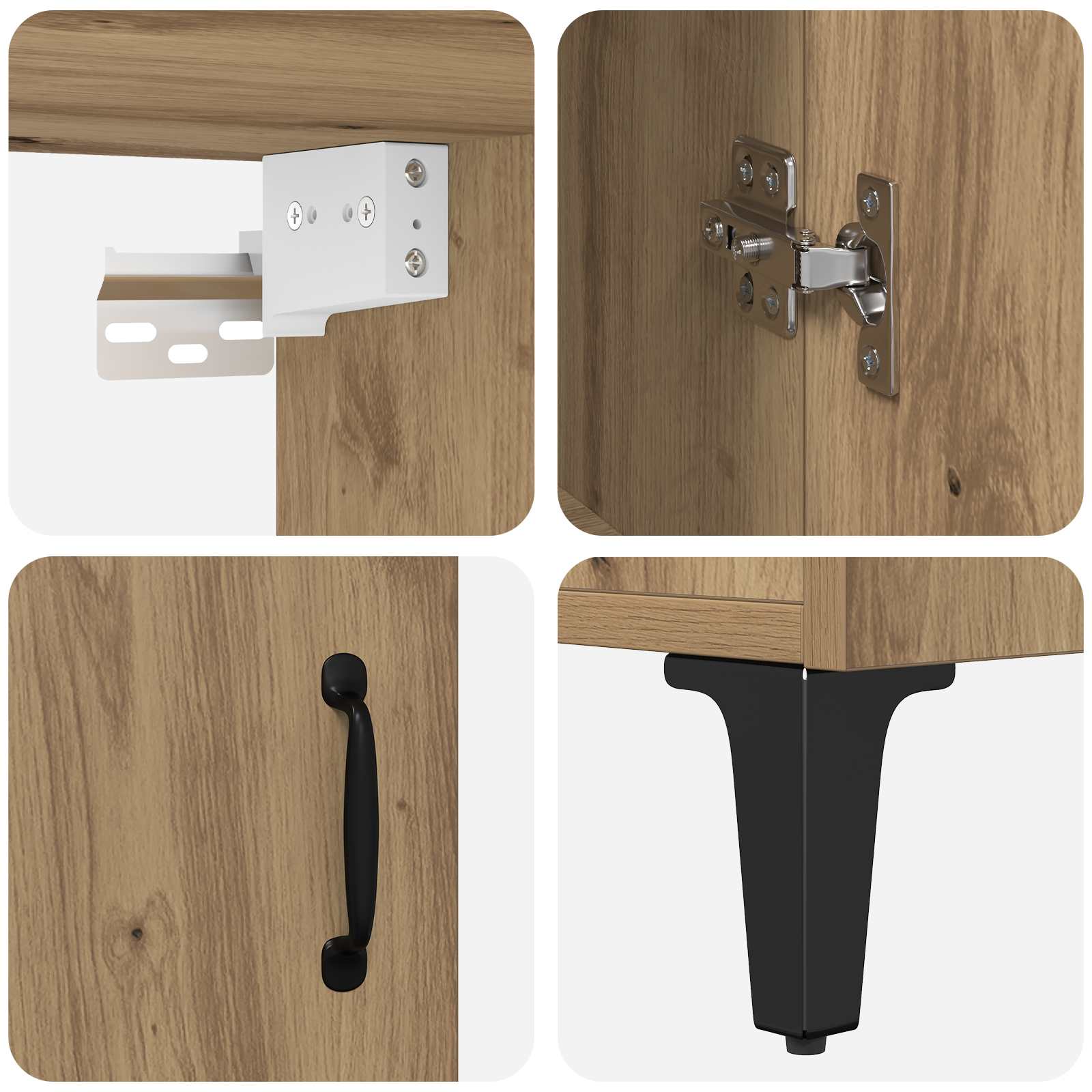 Haut Armoire 2 pcs Chêne artisanal Bois d'ingénierie - XIOS