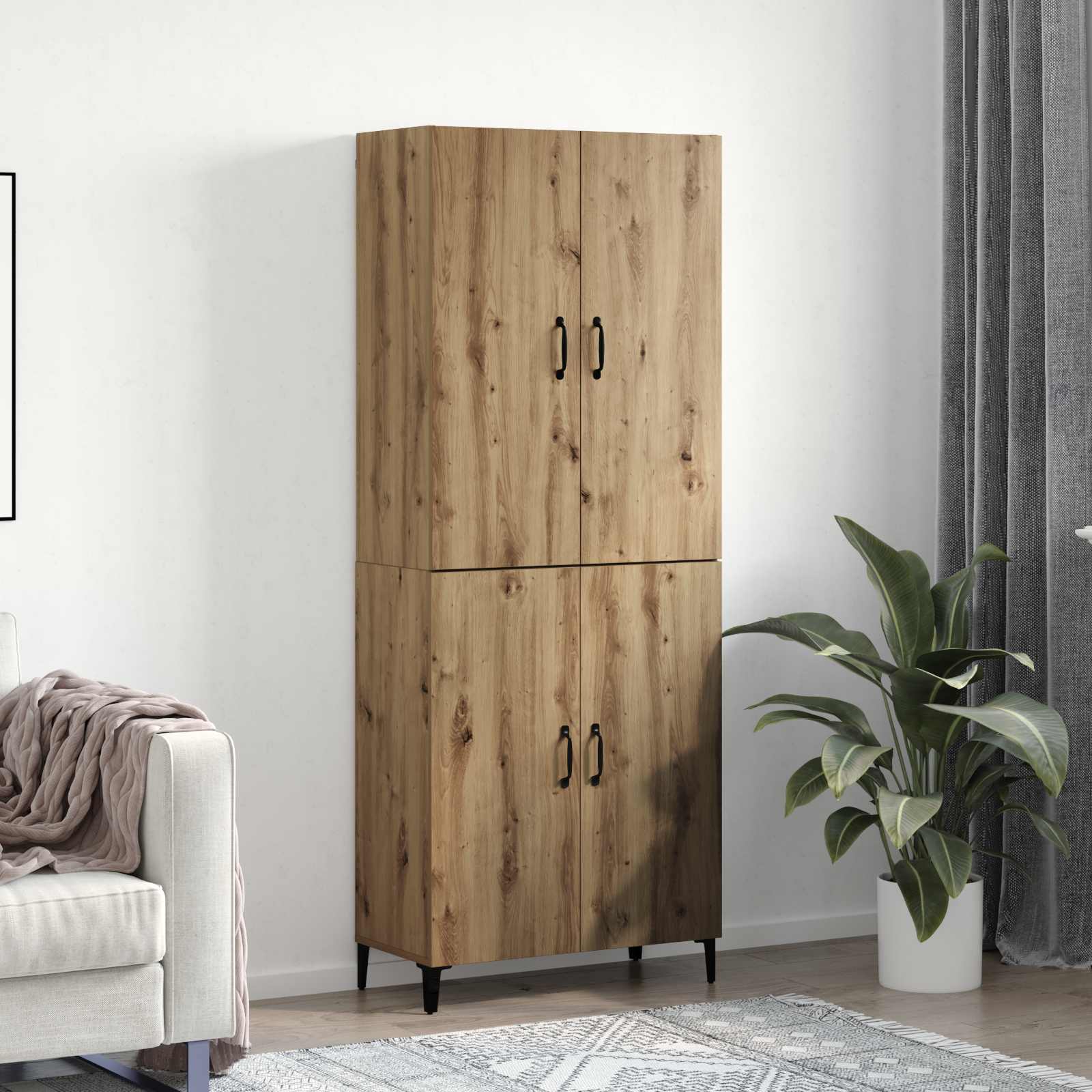 Haut Armoire 2 pcs Chêne artisanal Bois d'ingénierie - XIOS