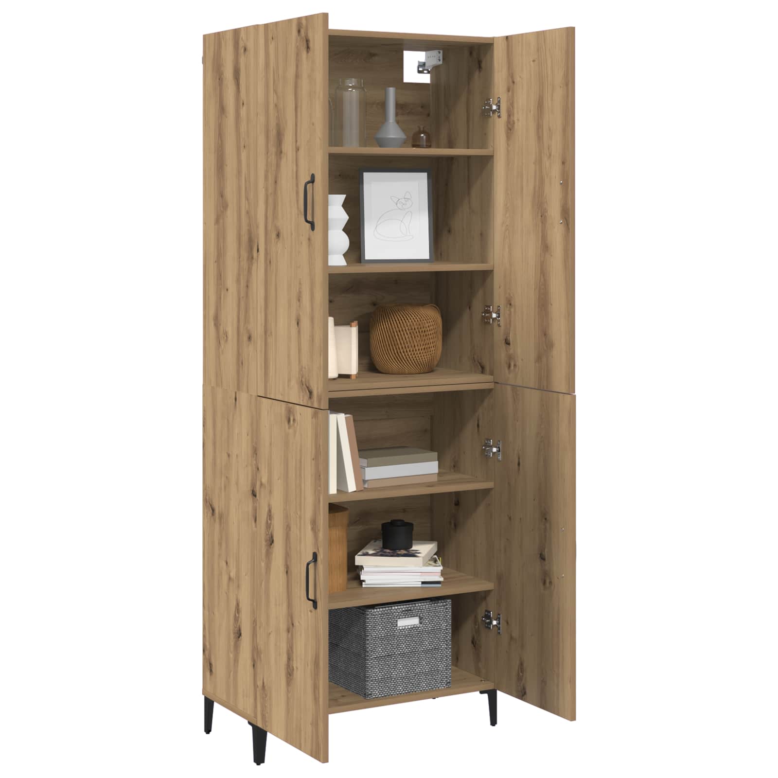 Haut Armoire 2 pcs Chêne artisanal Bois d'ingénierie - XIOS