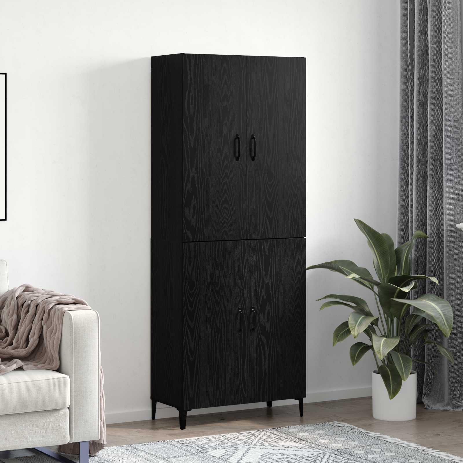 Haut Armoire 2 pcs Chêne noir Bois d'ingénierie - XIOS