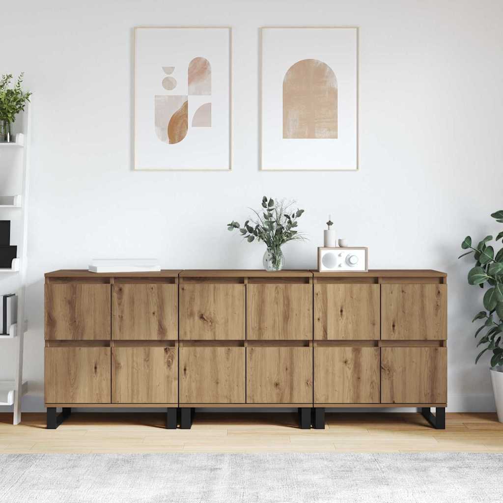Buffets 3 pcs chêne artisanal 180 x 35 x 70 cm - XIOS