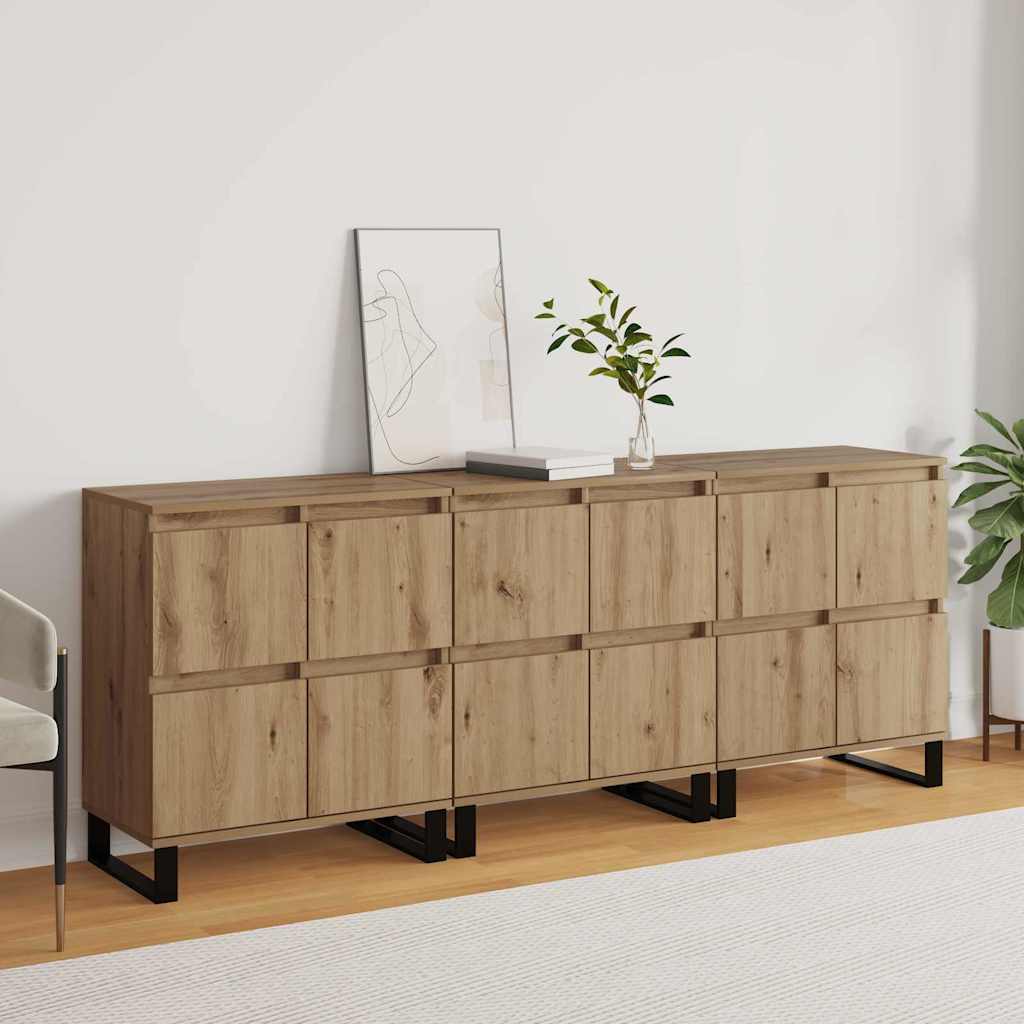Buffets 3 pcs chêne artisanal 180 x 35 x 70 cm - XIOS