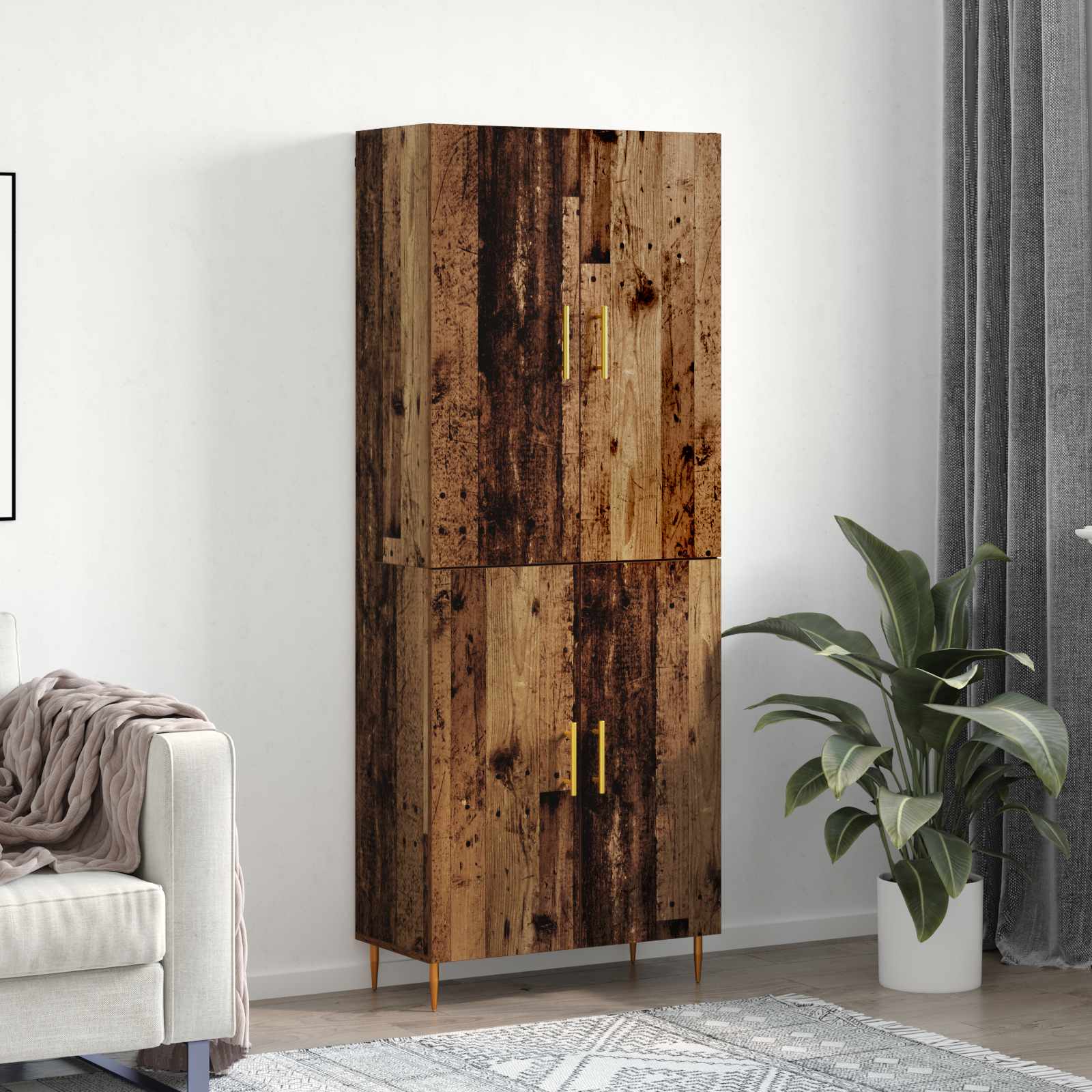 Haut Armoire Bois ancien 69,5 x 34 x 180 cm Bois d'ingénierie - XIOS