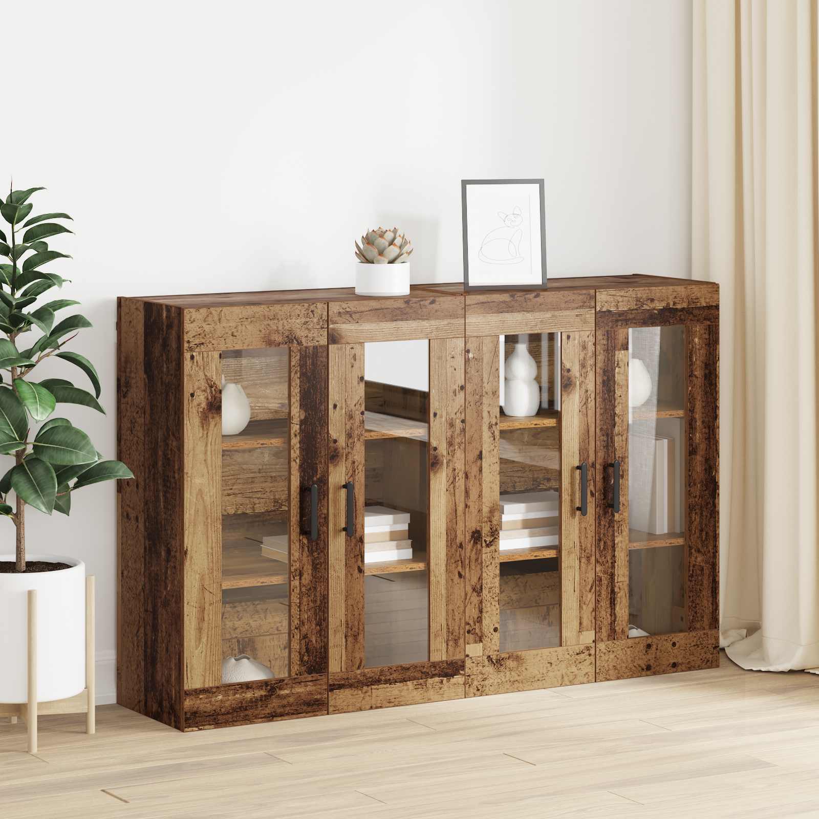 Armoires Murailles 2 pcs Bois ancien 69,5 x 34 x 90 cm - XIOS