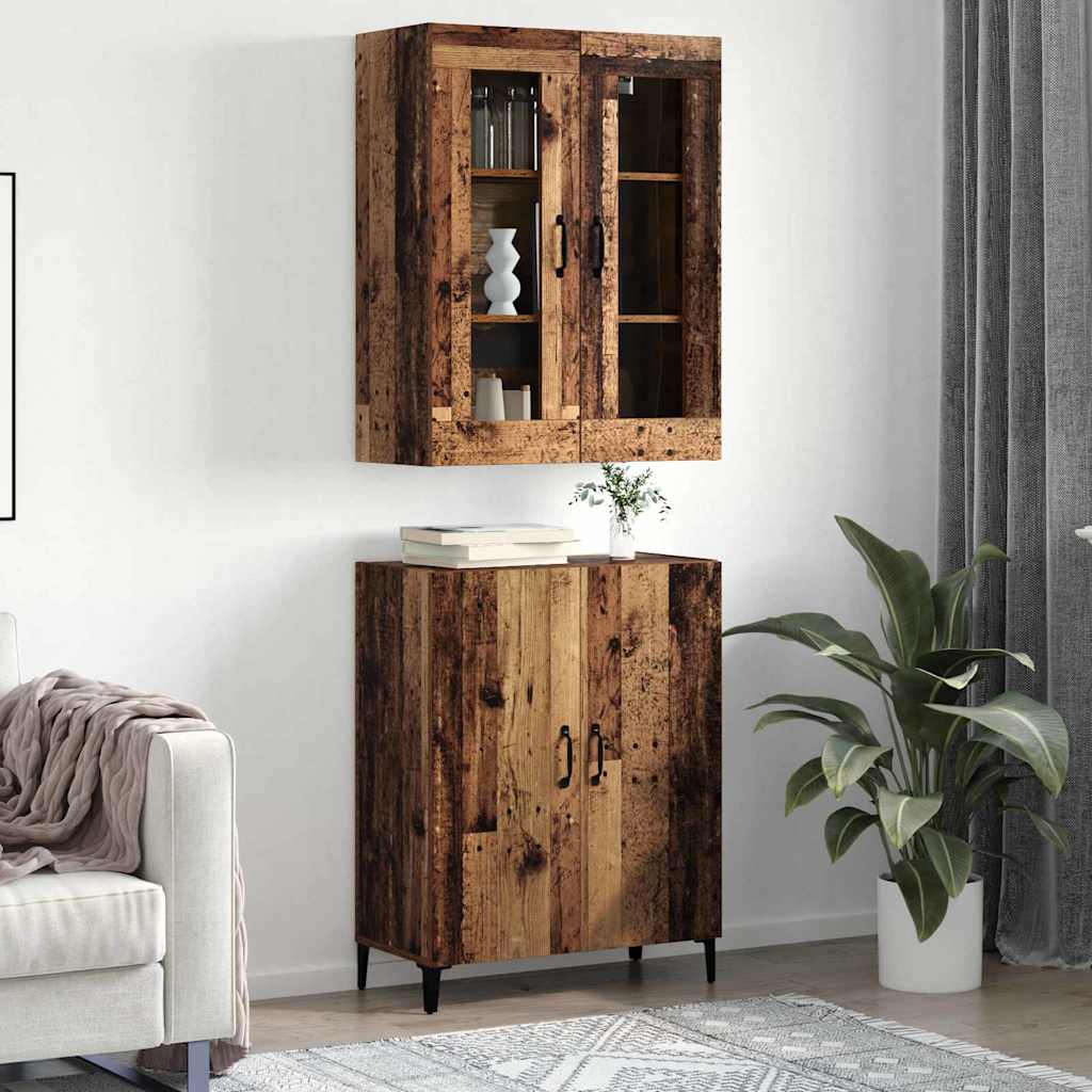 Haut Armoire 2 pcs Bois ancien 69,5 x 34 x 180 cm - XIOS