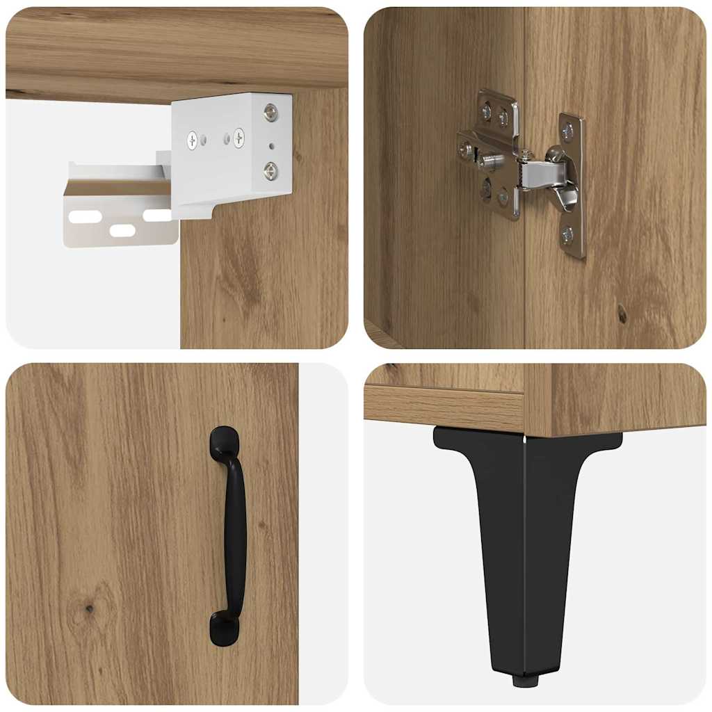 Haut Armoire 2 pcs chêne artisanal 69,5 x 34 x 180 cm - XIOS