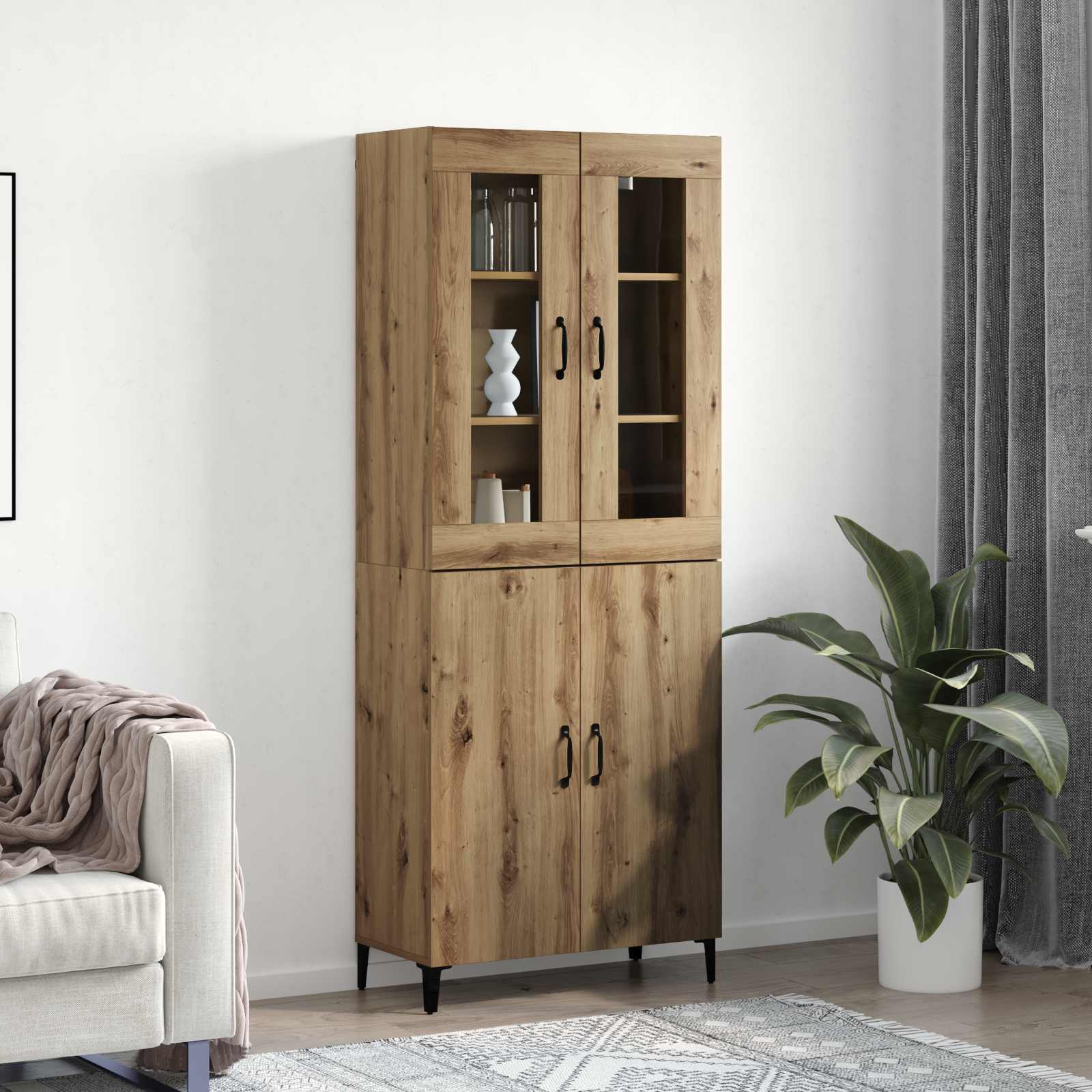 Haut Armoire 2 pcs Chêne artisanal Bois d'ingénierie - XIOS