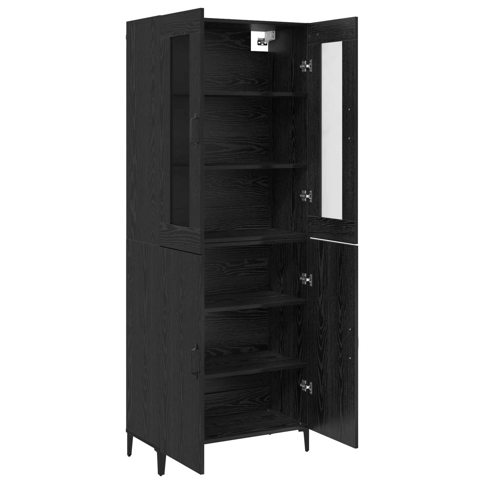 Haut Armoire 2 pcs Chêne noir Bois d'ingénierie - XIOS