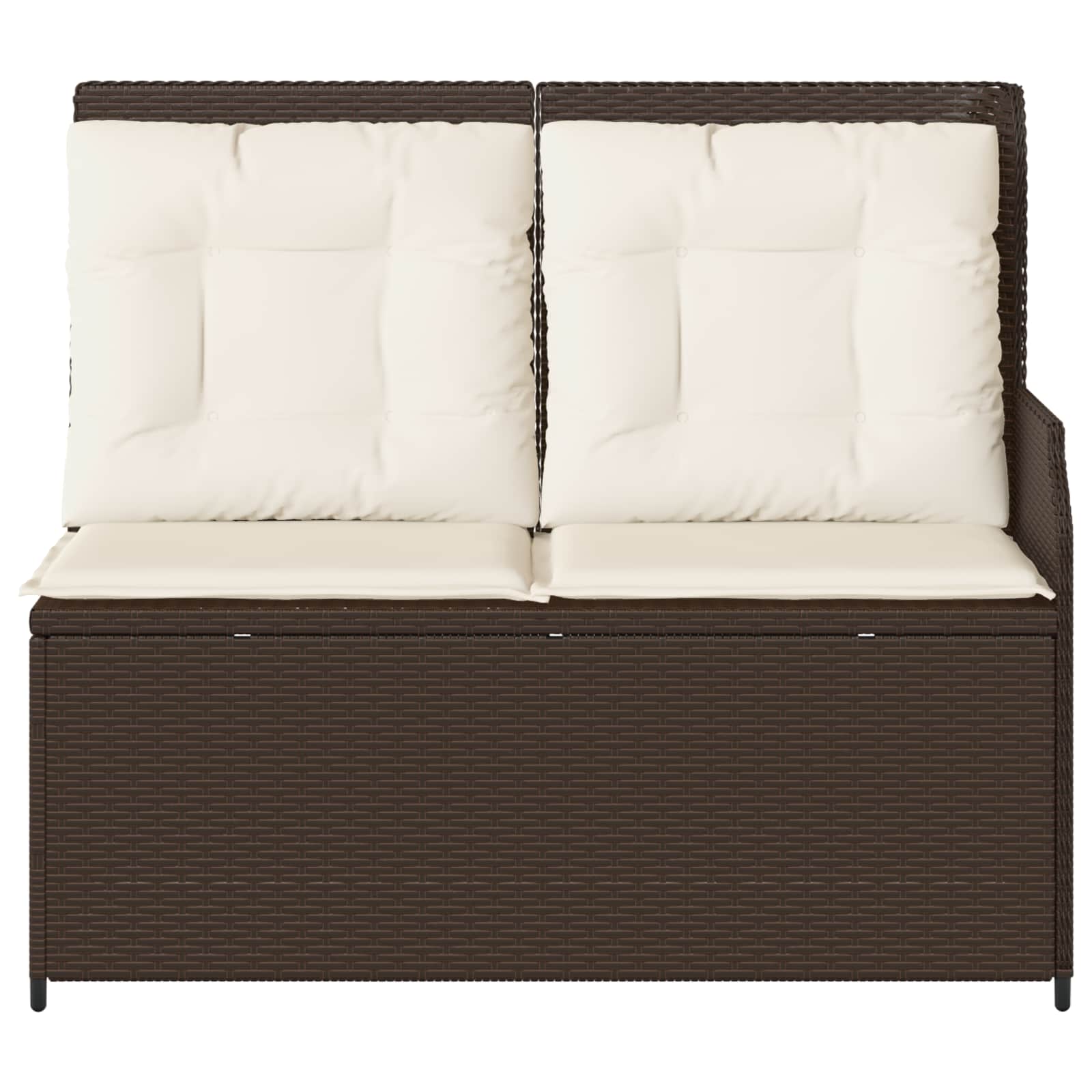 Banc de jardin avec coussin Noir et blanc crème polyrotin - XIOS