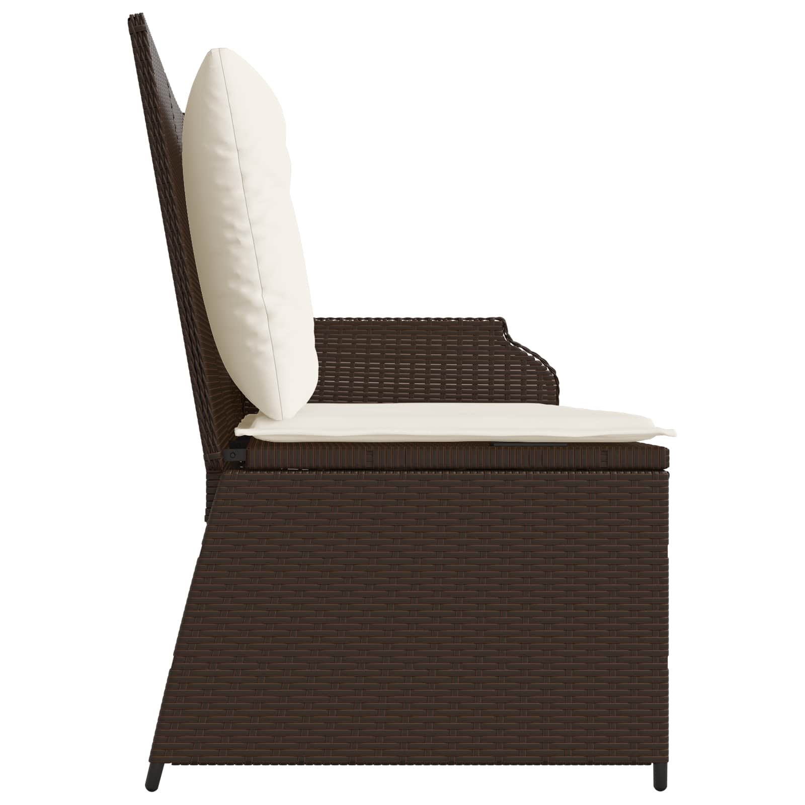 Banc de jardin avec coussin Noir et blanc crème polyrotin - XIOS