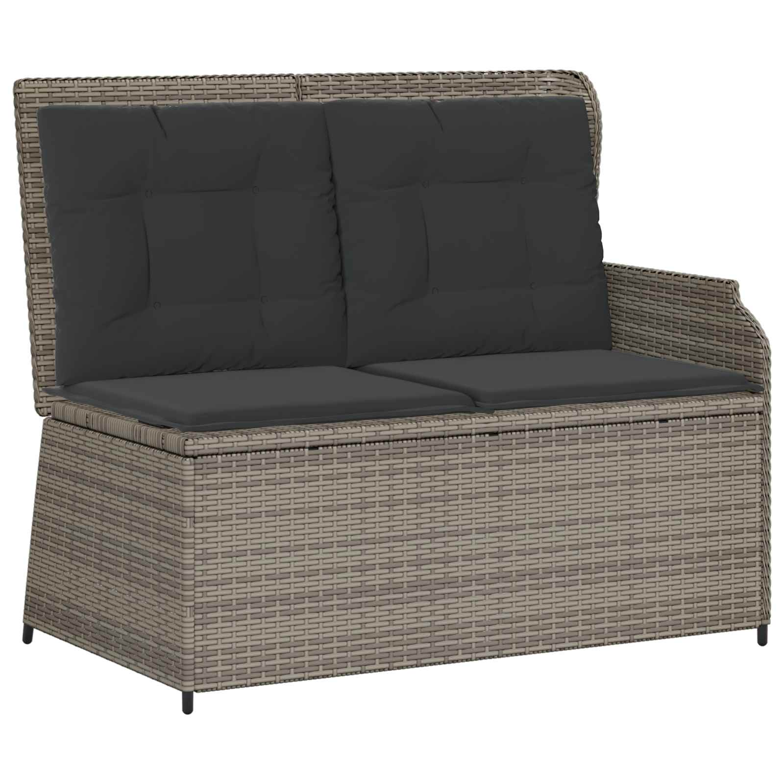 Banc de jardin avec coussin Gris polyrotin - XIOS