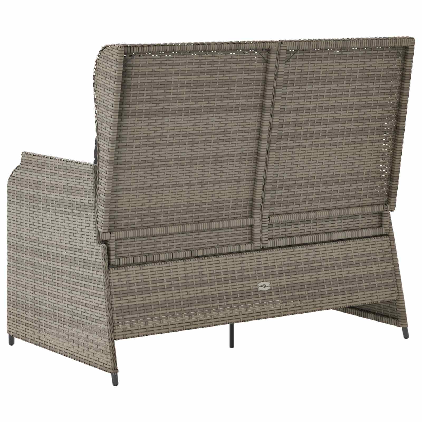 Banc de jardin avec coussin Gris polyrotin - XIOS